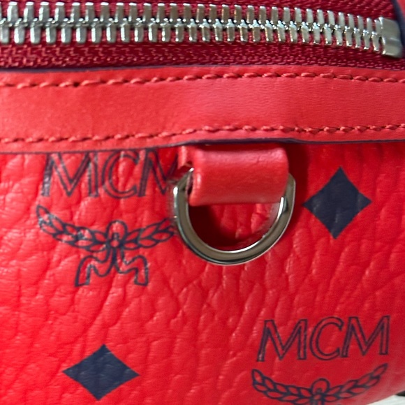 MCM Red Leather Bum Bag LIKE NEW - Picture 10 of 16